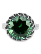 Vintage style Ring Emerald Sterling silver 925 vrc035s